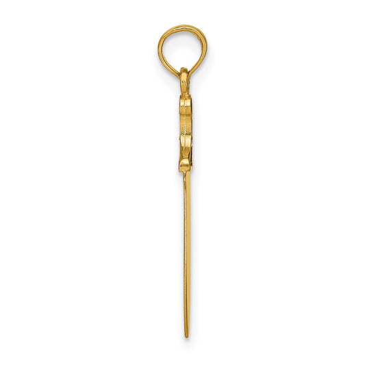 10K Black Enameled 3-D Butcher Knife Charm