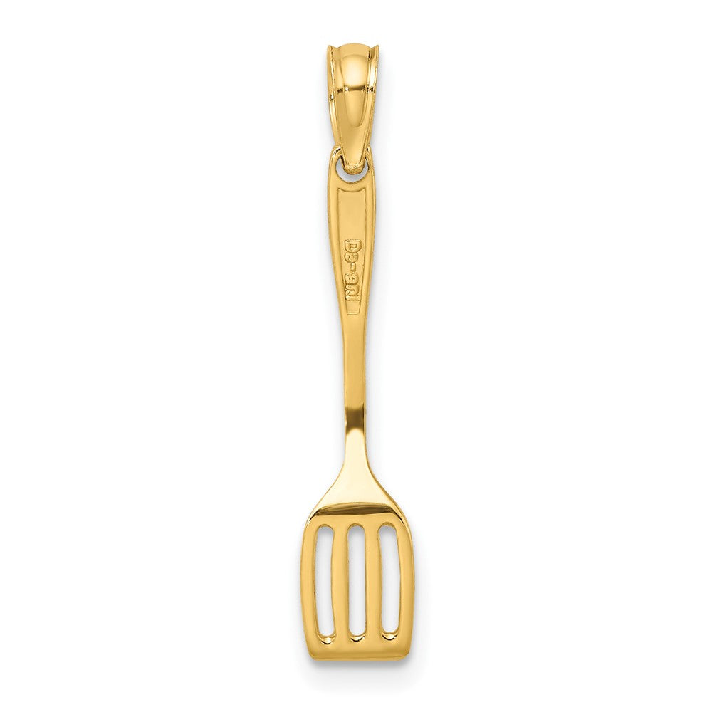 10K Black Enameled 3-D Spatula Charm