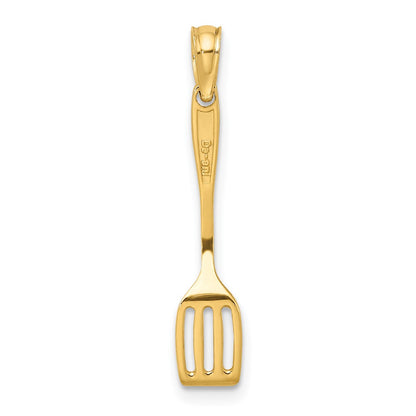 10K Black Enameled 3-D Spatula Charm
