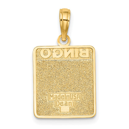 10K Red and White Enameled BINGO Card Charm