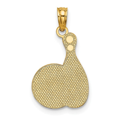 10K Enameled Bowling Ball and Pin Charm