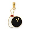10K Enameled Bowling Ball and Pin Charm