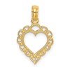 10K Heart with Lacey Trim Charm
