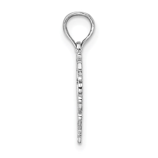 10K White Gold Heart with Lacey Trim Charm