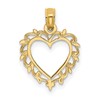 10K Heart with Lacey Trim Charm