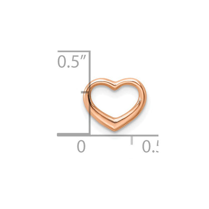 10K Rose Gold Polished 9mm Mini Floating Heart Chain Slide