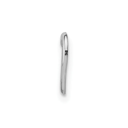 10K White Gold Polished 9mm Mini Floating Heart Chain Slide