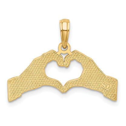 10K Hands Forming a Heart Charm
