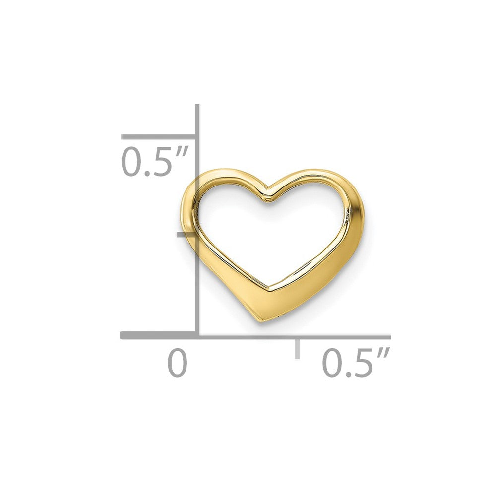 10K 11mm Small Floating Heart Chain Slide