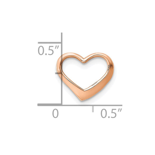 10K Rose Gold 11mm Small Floating Heart Chain Slide