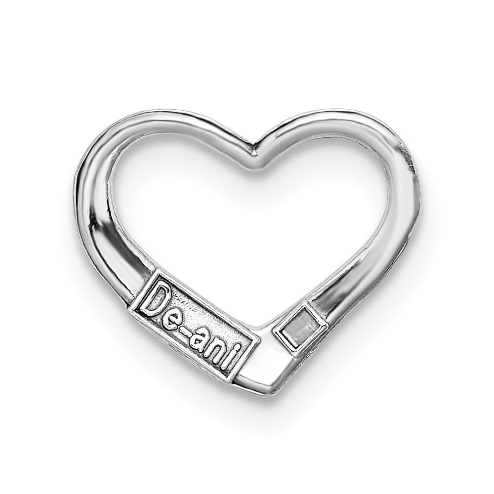 10K White Gold 11mm Small Floating Heart Chain Slide