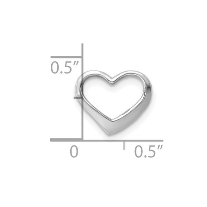 10K White Gold 11mm Small Floating Heart Chain Slide