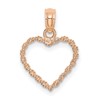 10K Rose Gold 3-D Polished Rope Heart Charm