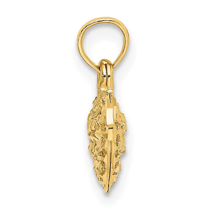 10K 3-D Diamond-cut Mini Puffed Filigree Heart Charm