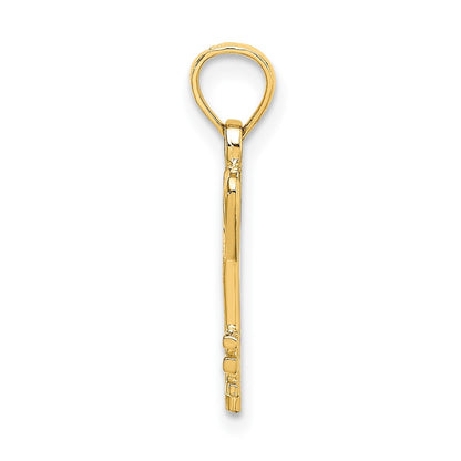 10k Key with Heart Charm