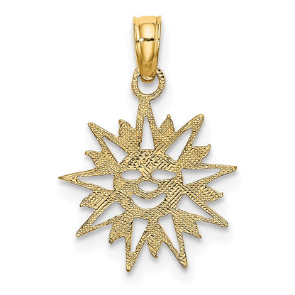 10K Smiling Sun Charm