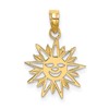 10K Smiling Sun Charm