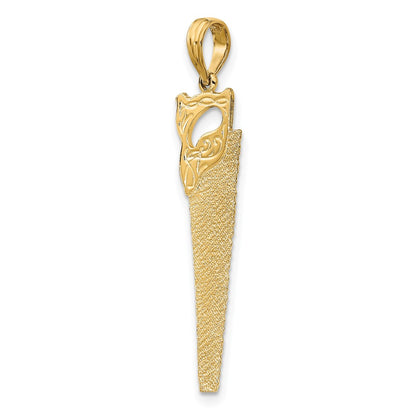 10K 3-D Flat Hand Saw Charm