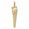 10K 3-D Flat Hand Saw Charm
