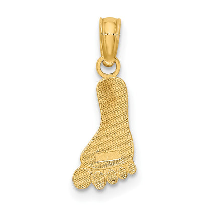 10K Polished Foot Charm