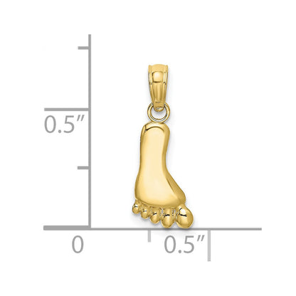 10K Polished Foot Charm