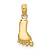 10K Polished Foot Charm