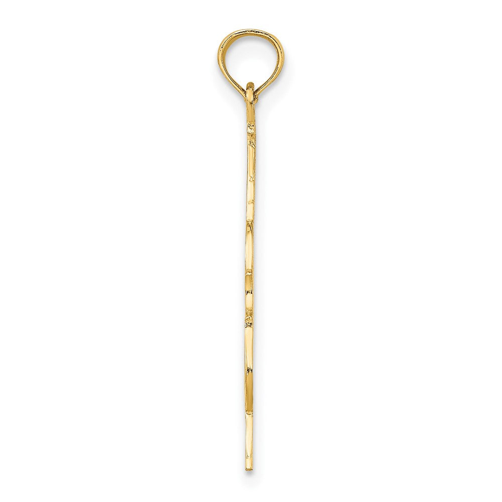 10K Polished Textured Upright Bass Charm