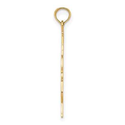 10K Polished Textured Upright Bass Charm