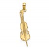 10K Polished Textured Upright Bass Charm
