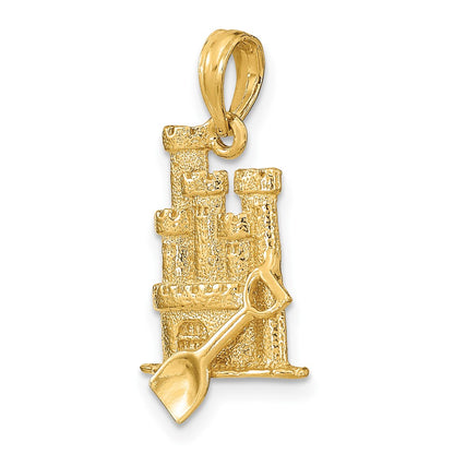 10K 3-D Sand Castle with Shovel Charm