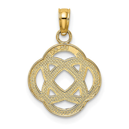 10K Small Celtic Eternity Knot Circle Charm