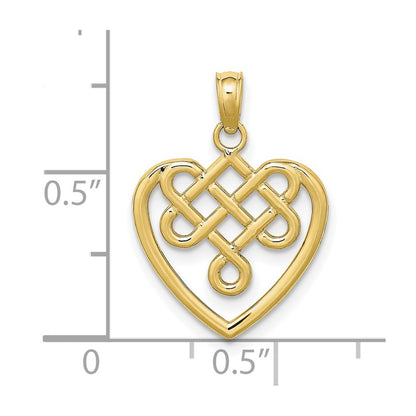 10K Small Celtic Knot Heart Charm