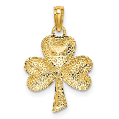 10K 3-Leaf Clover Charm