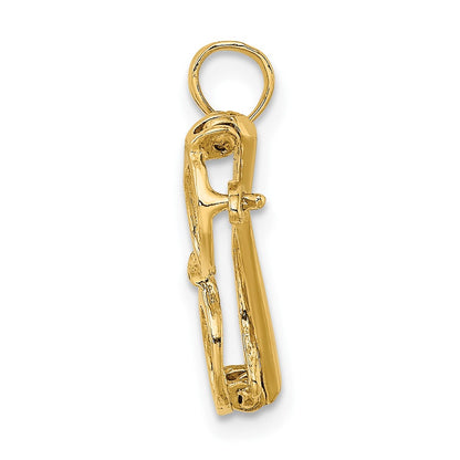 10K 3-D Moveable Eyeglasses Charm