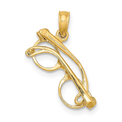 10K 3-D Moveable Eyeglasses Charm