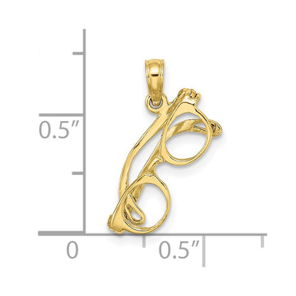 10K 3-D Moveable Eyeglasses Charm