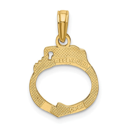 10K 3-D Moveable Handcuffs Charm
