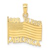10K Polished Textured GOD BLESS AMERICA Flag Charm