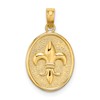 10K Fleur de Lis on Oval Disc Charm