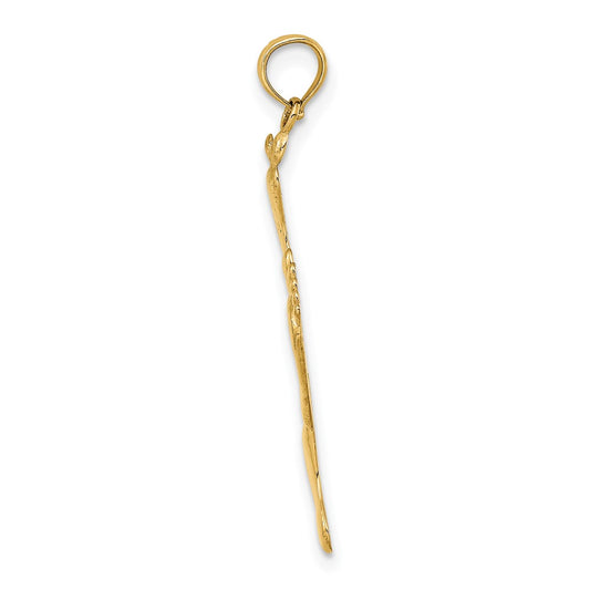 10K Polished Triple Vertical Feet Charm
