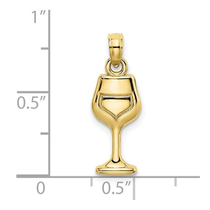 10K Wine Glass Charm