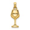 10K Wine Glass Charm