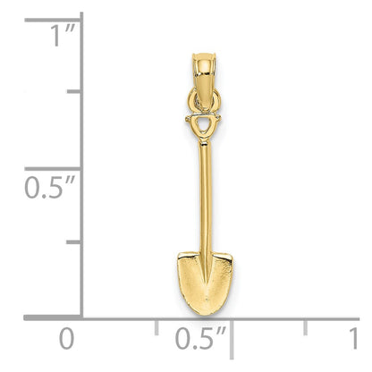 10K 3-D Polished Shovel Garden Tool Charm
