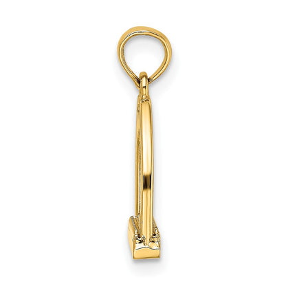 10K 3-D Polished Small Horse Stirrup Charm