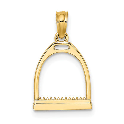 10K 3-D Polished Small Horse Stirrup Charm