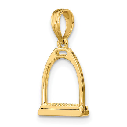 10K 3-D Polished Small Horse Stirrup Charm