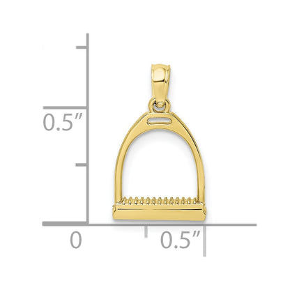 10K 3-D Polished Small Horse Stirrup Charm