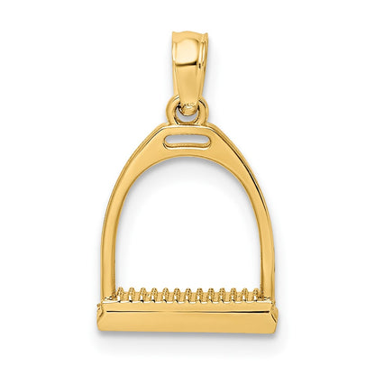 10K 3-D Polished Small Horse Stirrup Charm