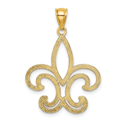 10k Cut-out Fleur De Lis Pendant