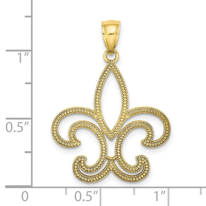 10k Cut-out Fleur De Lis Pendant